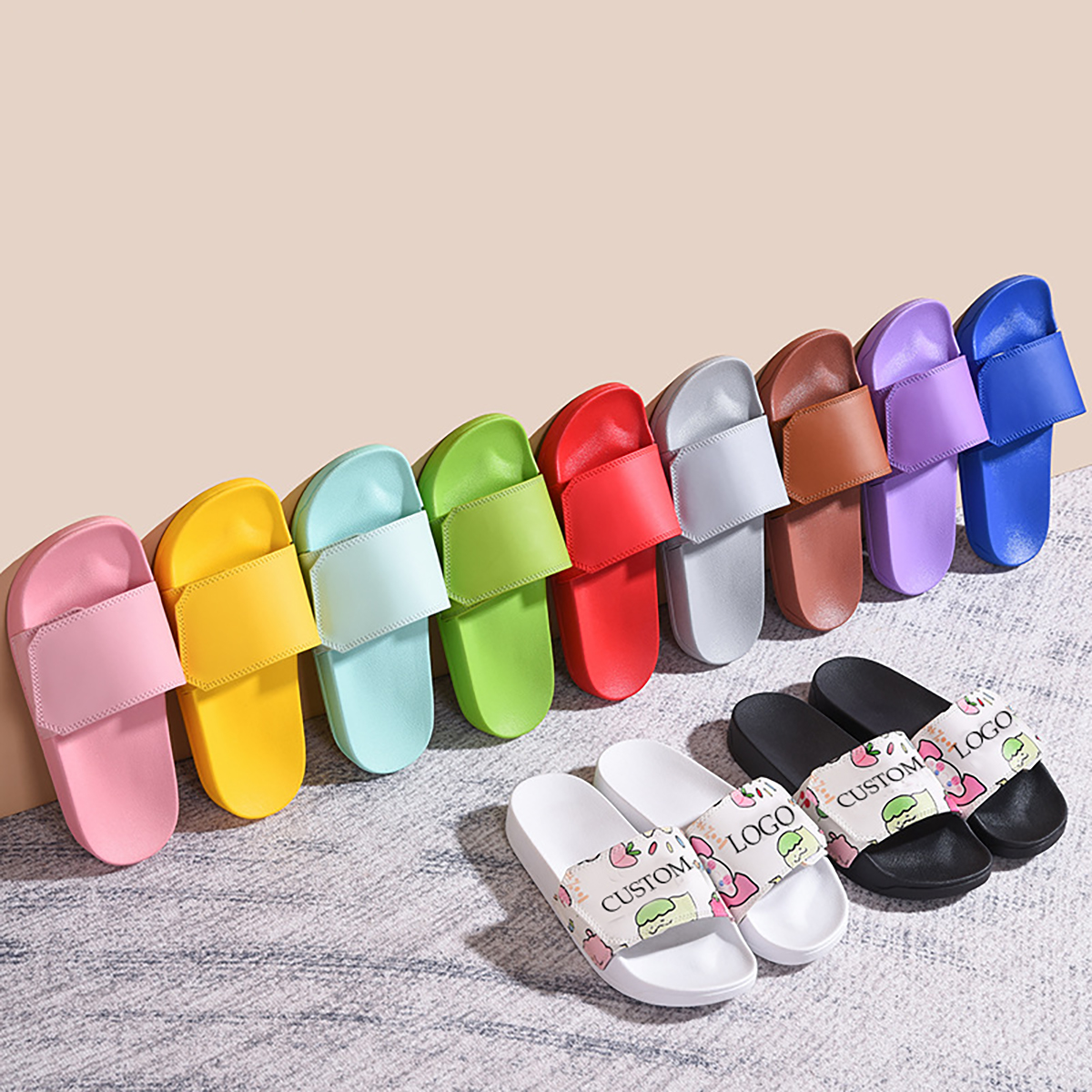 APA1007 Fashion Leisure PVC Velcro Slides