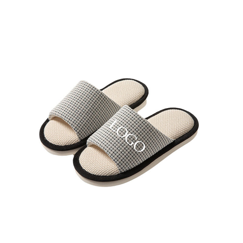 AP6007 Anti-Skid Linen Plush Home Platform Slippers