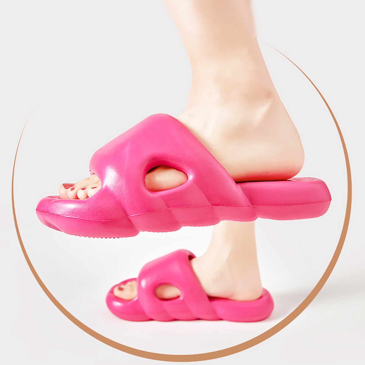 APA1028 Thick Sole Poop Feeling Bath Lady Slippers